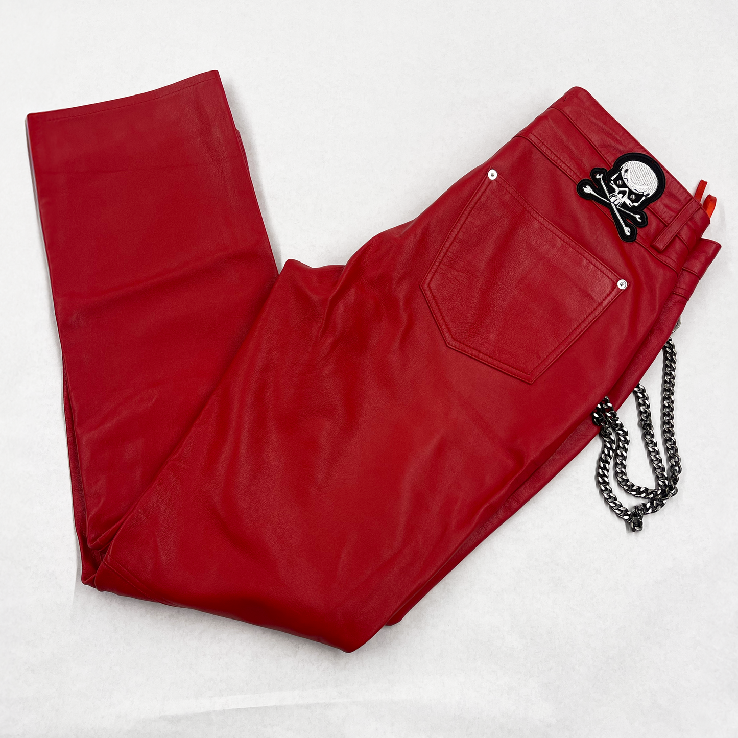 ROOT OF EVIL BLACK "RED" LEATHER PANTS