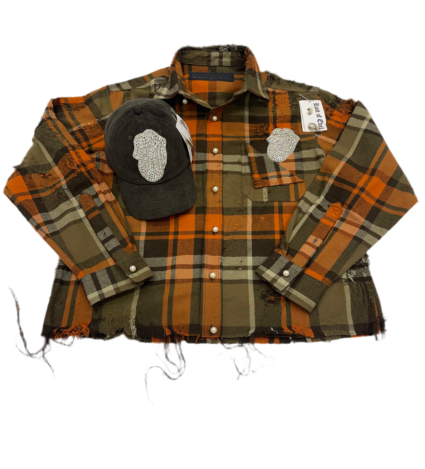 Root of evil distressed flannel