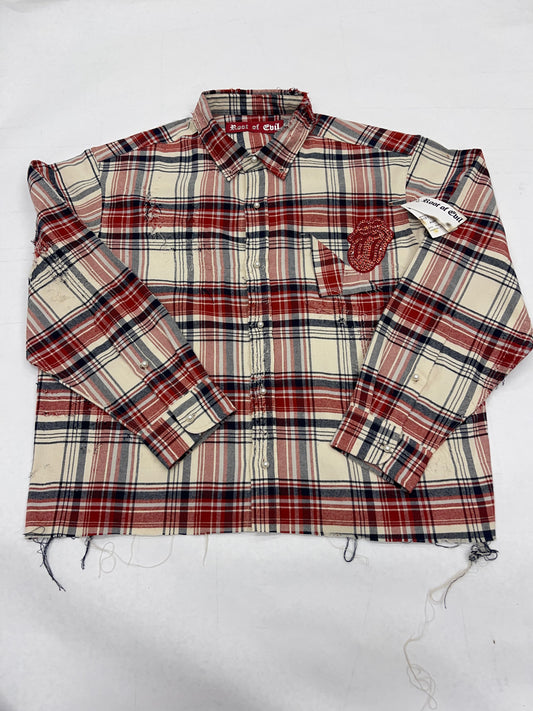 Root of Evil Distressed Plaid Flannel