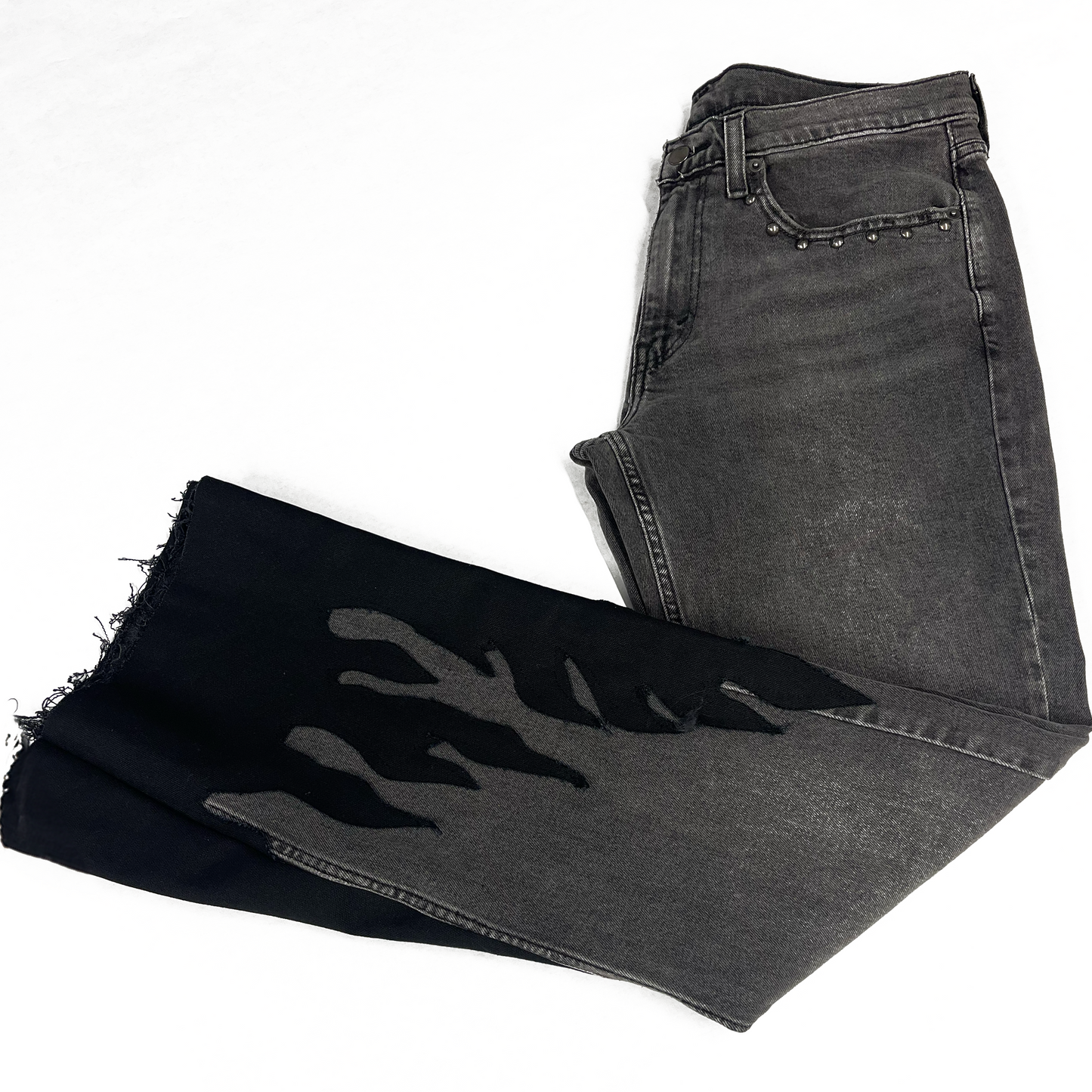 Shadow flames flare denim
