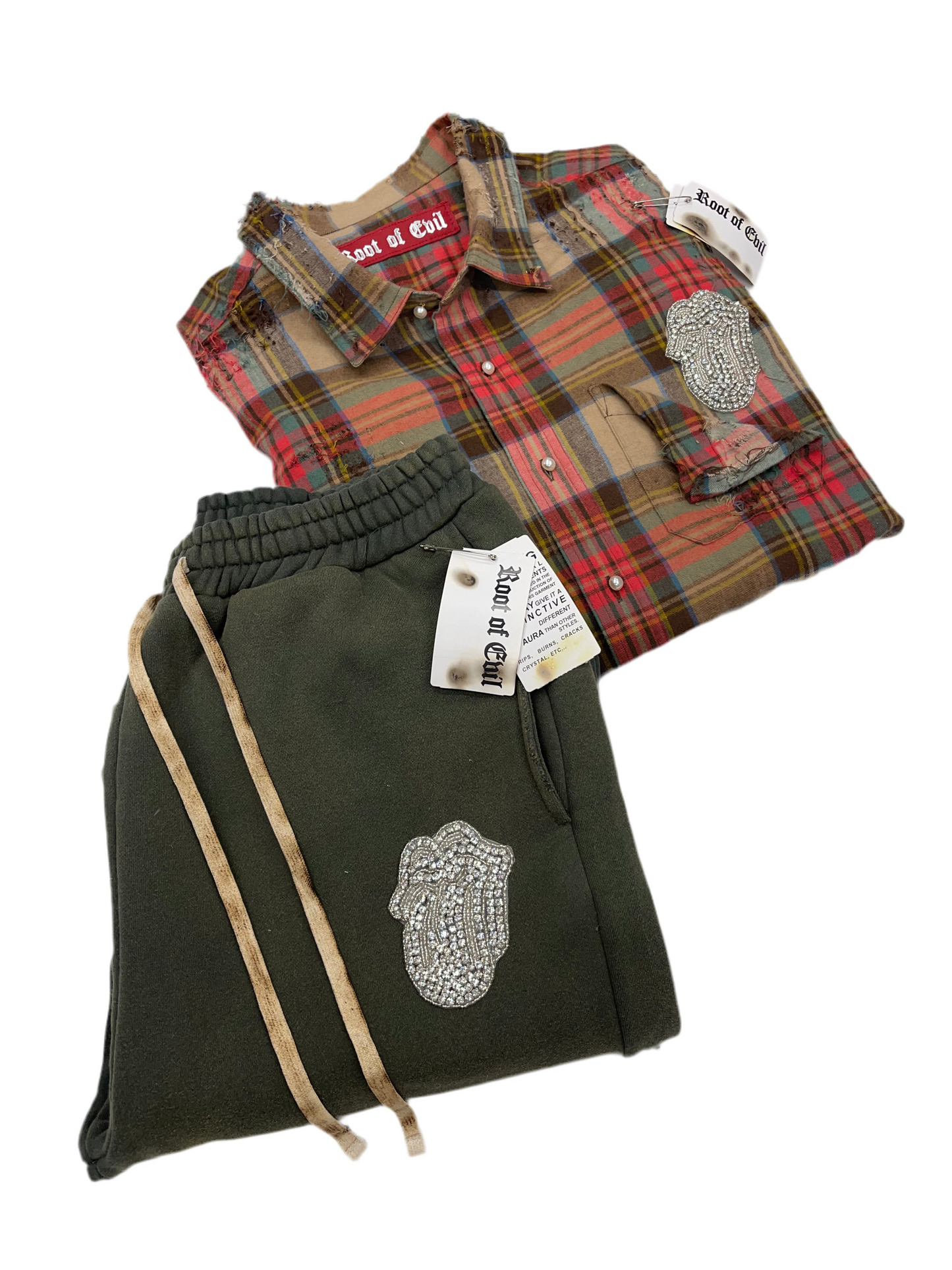 Root of evil distressed flannel