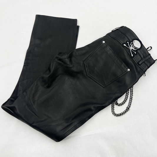 ROOT OF EVIL BLACK "SIGNATURE" LEATHER PANTS