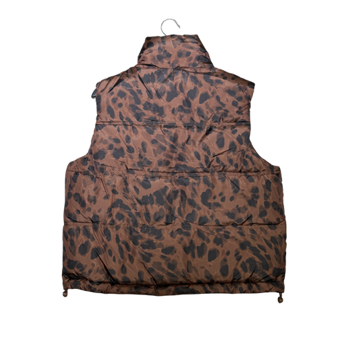 brown leopard vest