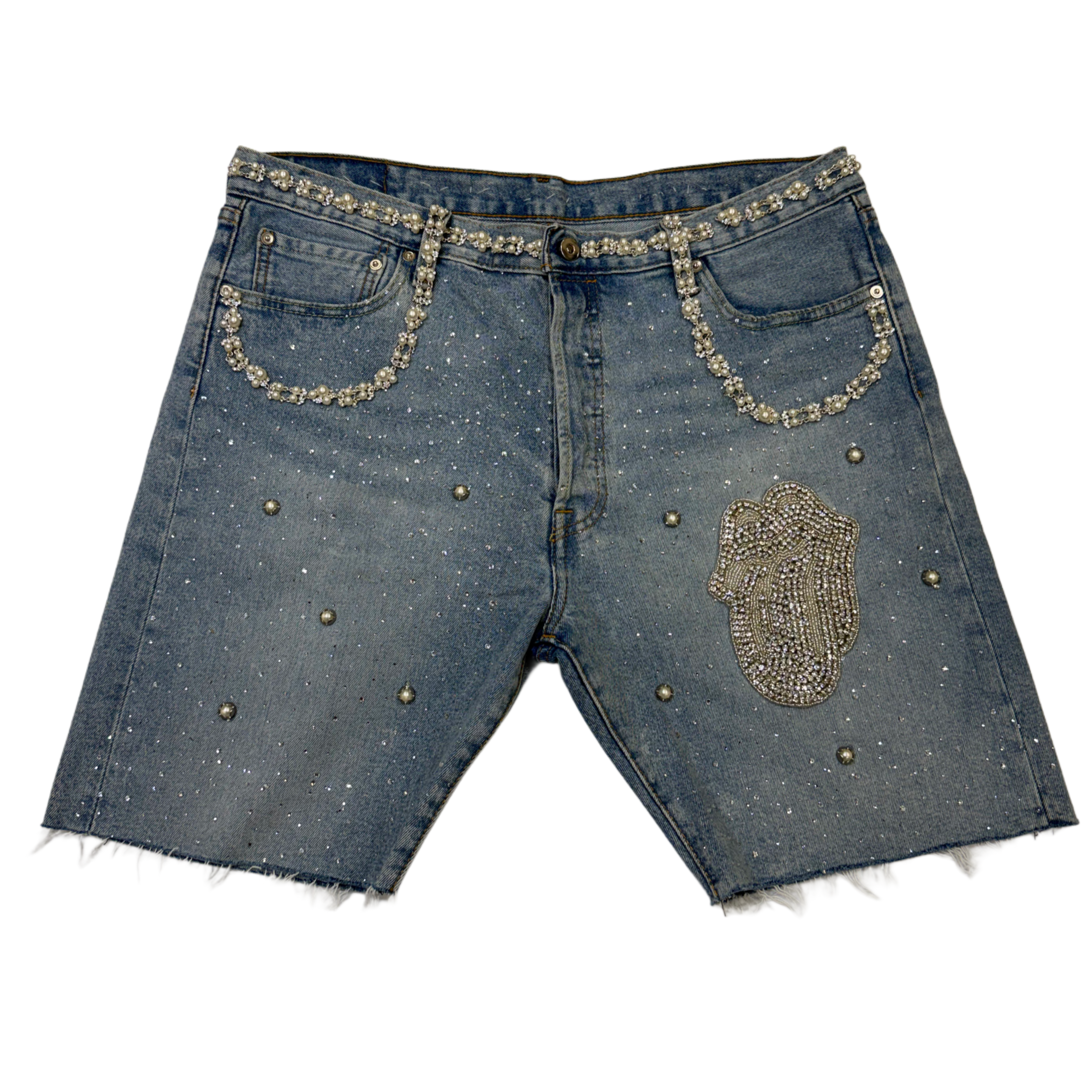 Crushed ice and pearl jean shorts