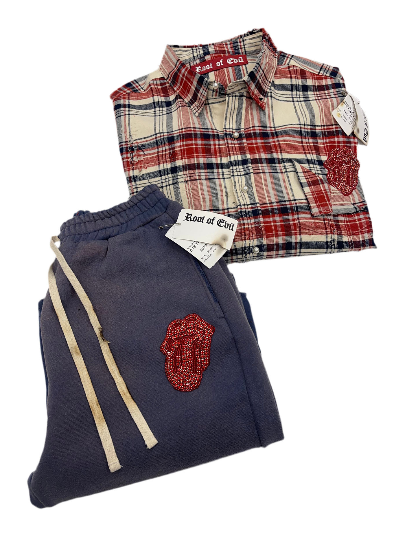 Root of Evil Distressed Plaid Flannel