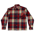 Red navy and cream flannel