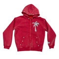 red crush ice and pearls palm tree hoodie