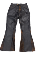 ROOT OF EVIL  brown Antique  slim - fit flared leather trousers