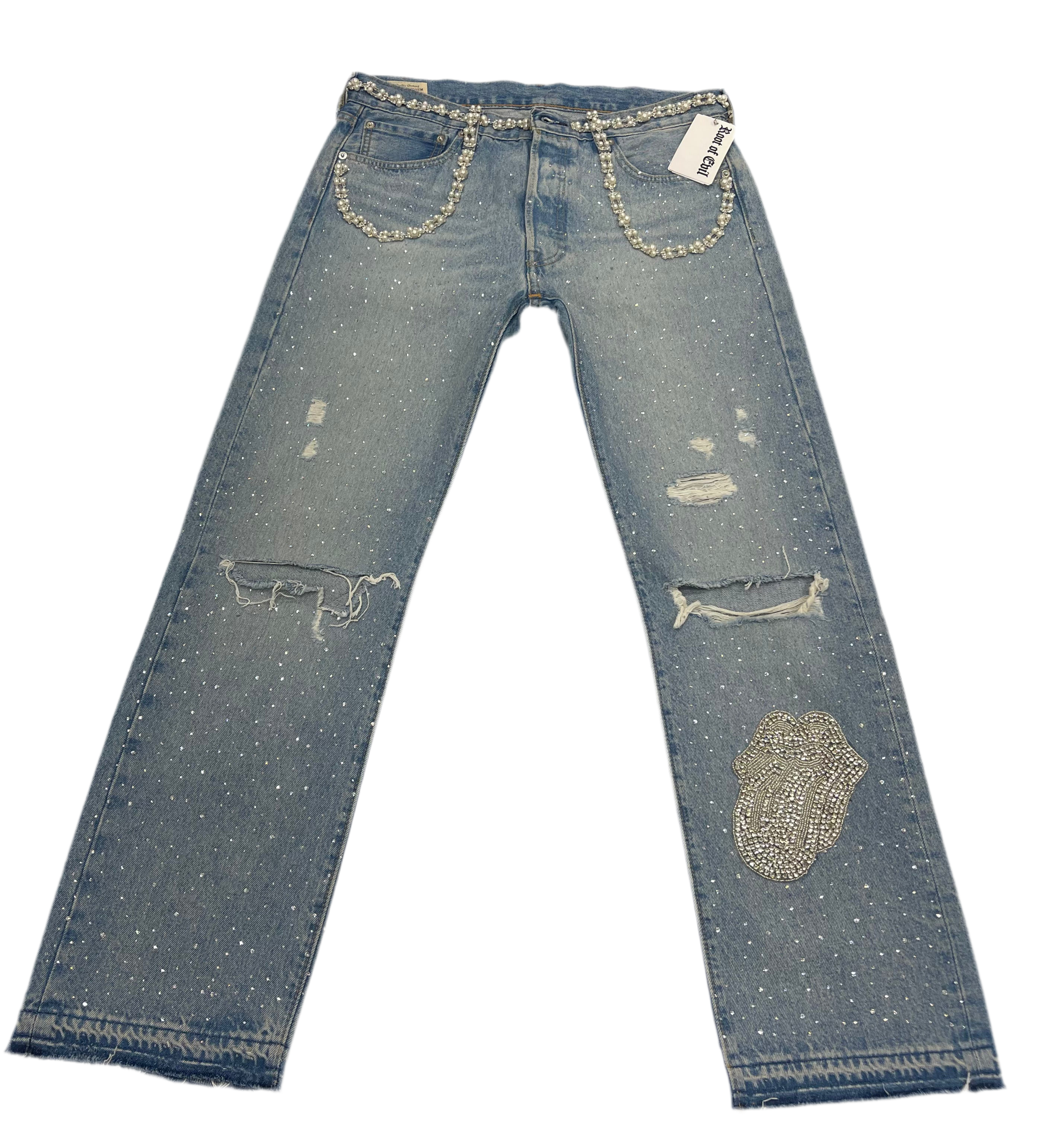 ROOT OF EVIL "Crushed ice and pearls jeans