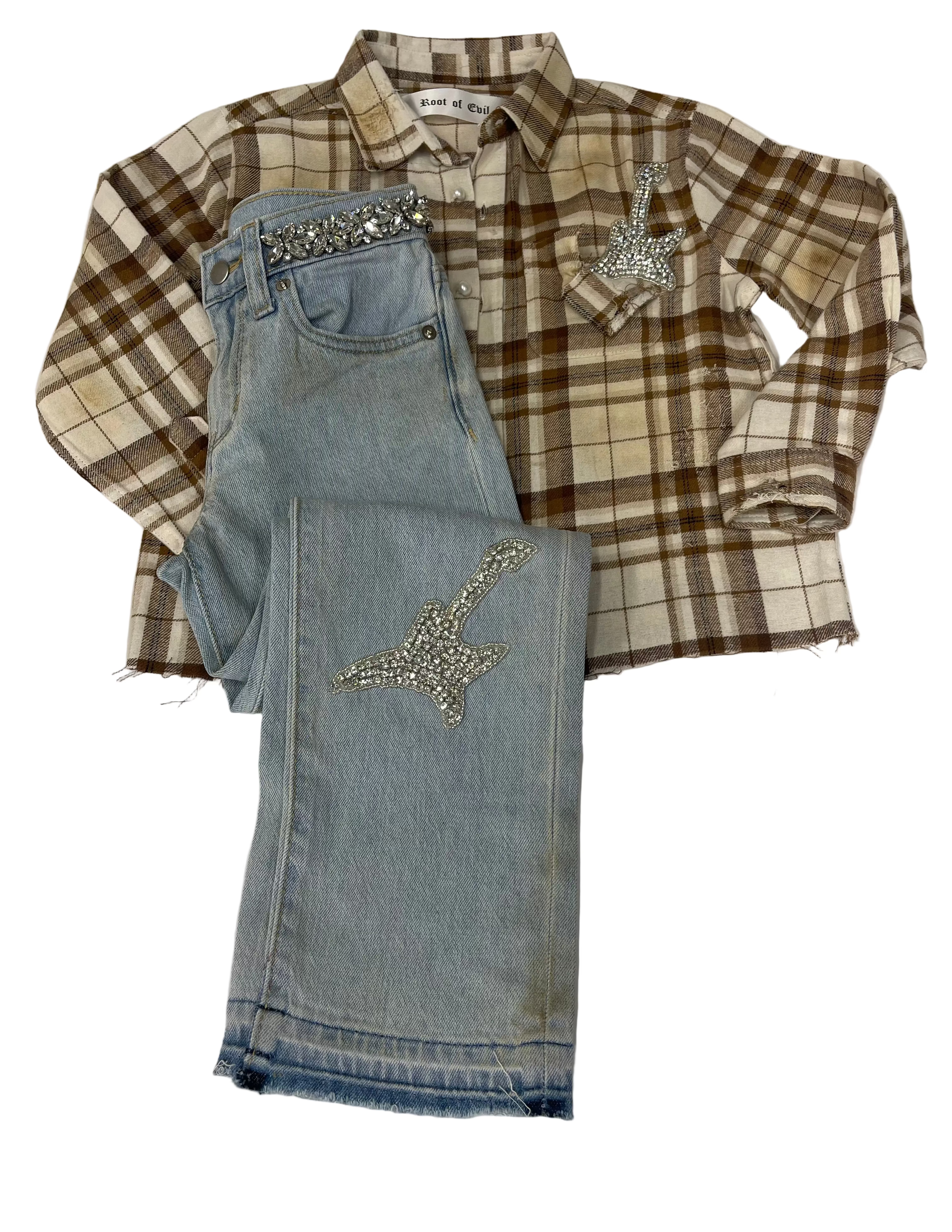 Kids crystal denim