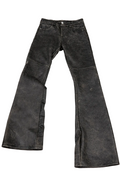 ROOT OF EVIL black" Antique slim - fit flared leather trousers