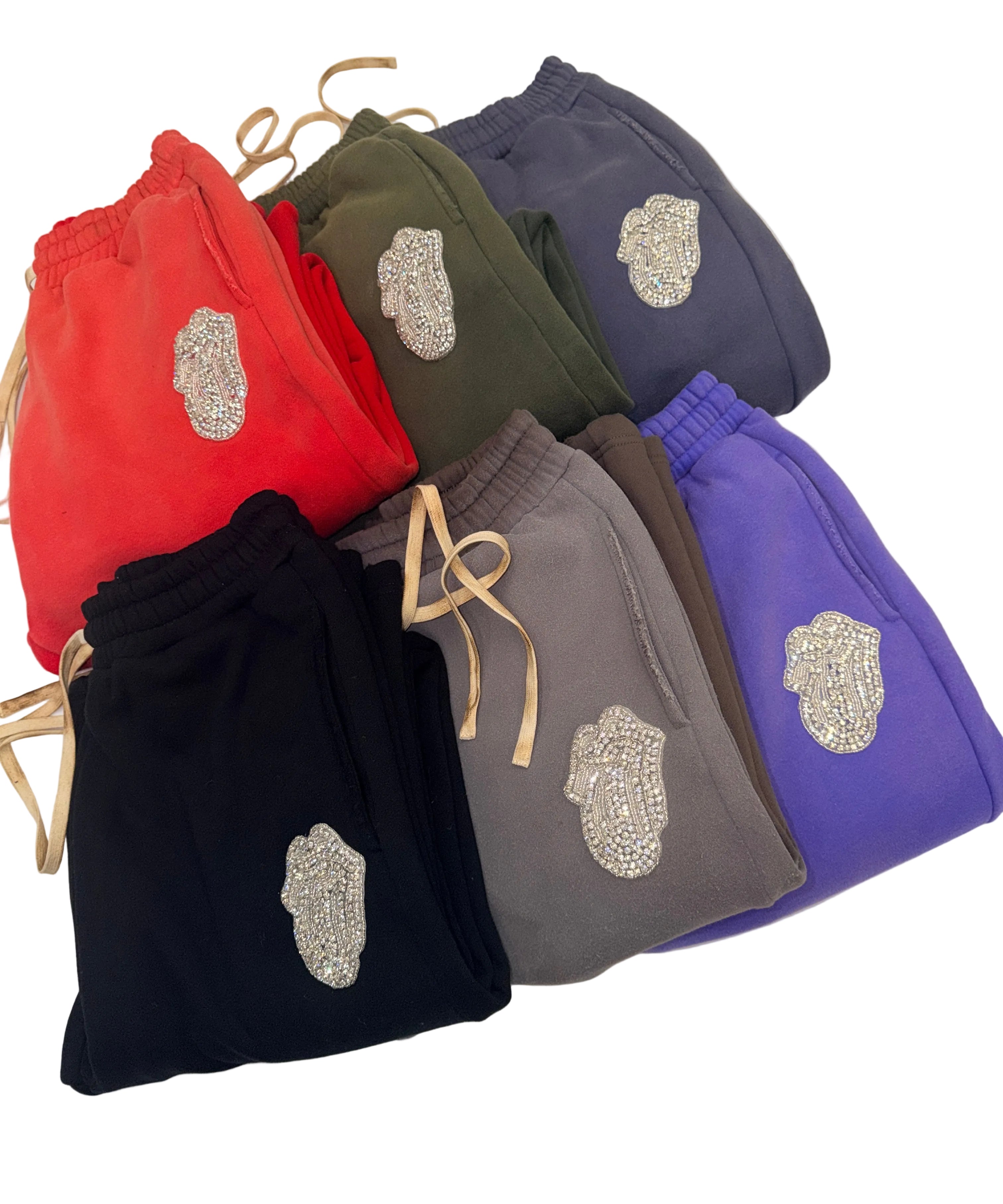 flare joggers silver stone patch