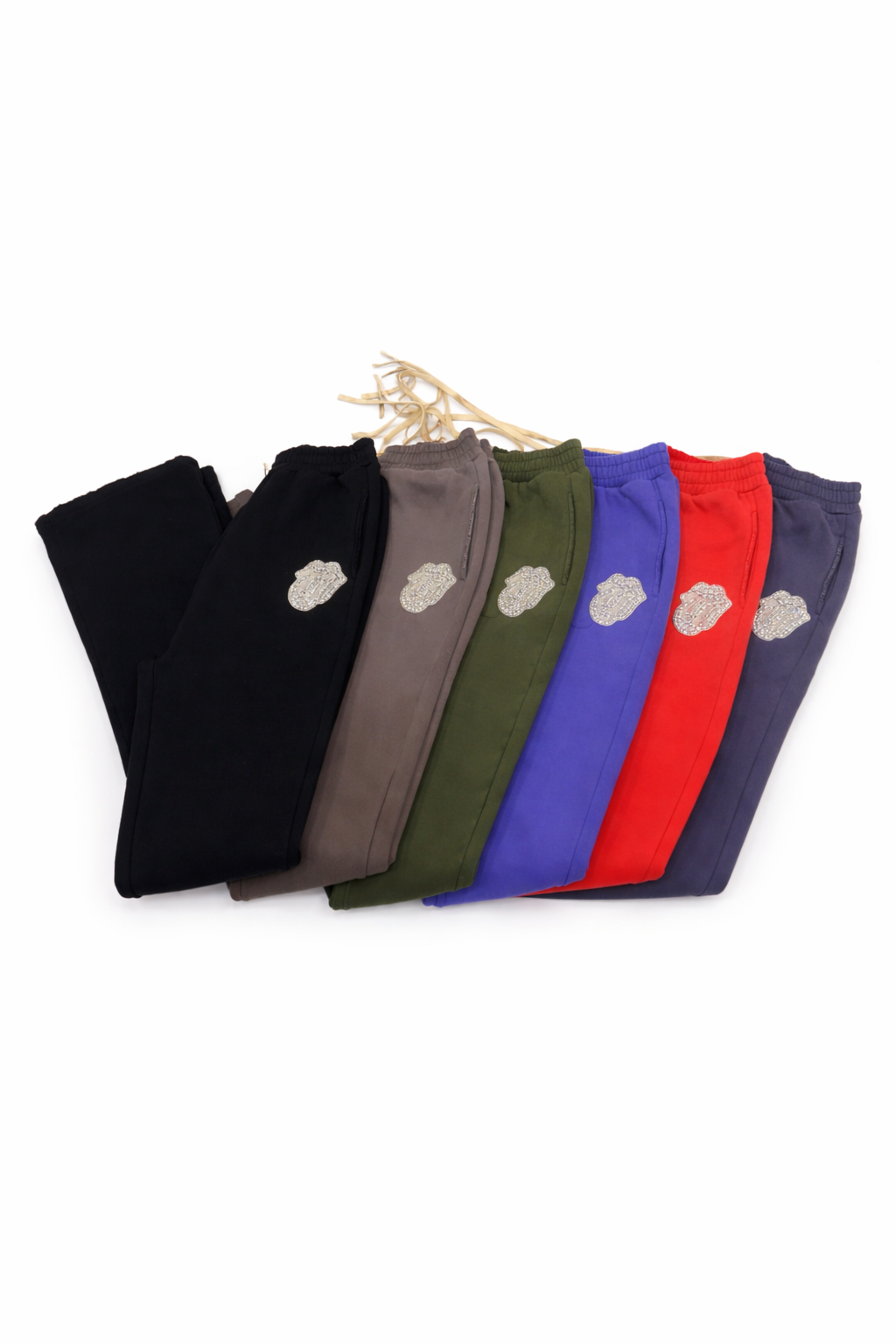 flare joggers silver stone patch