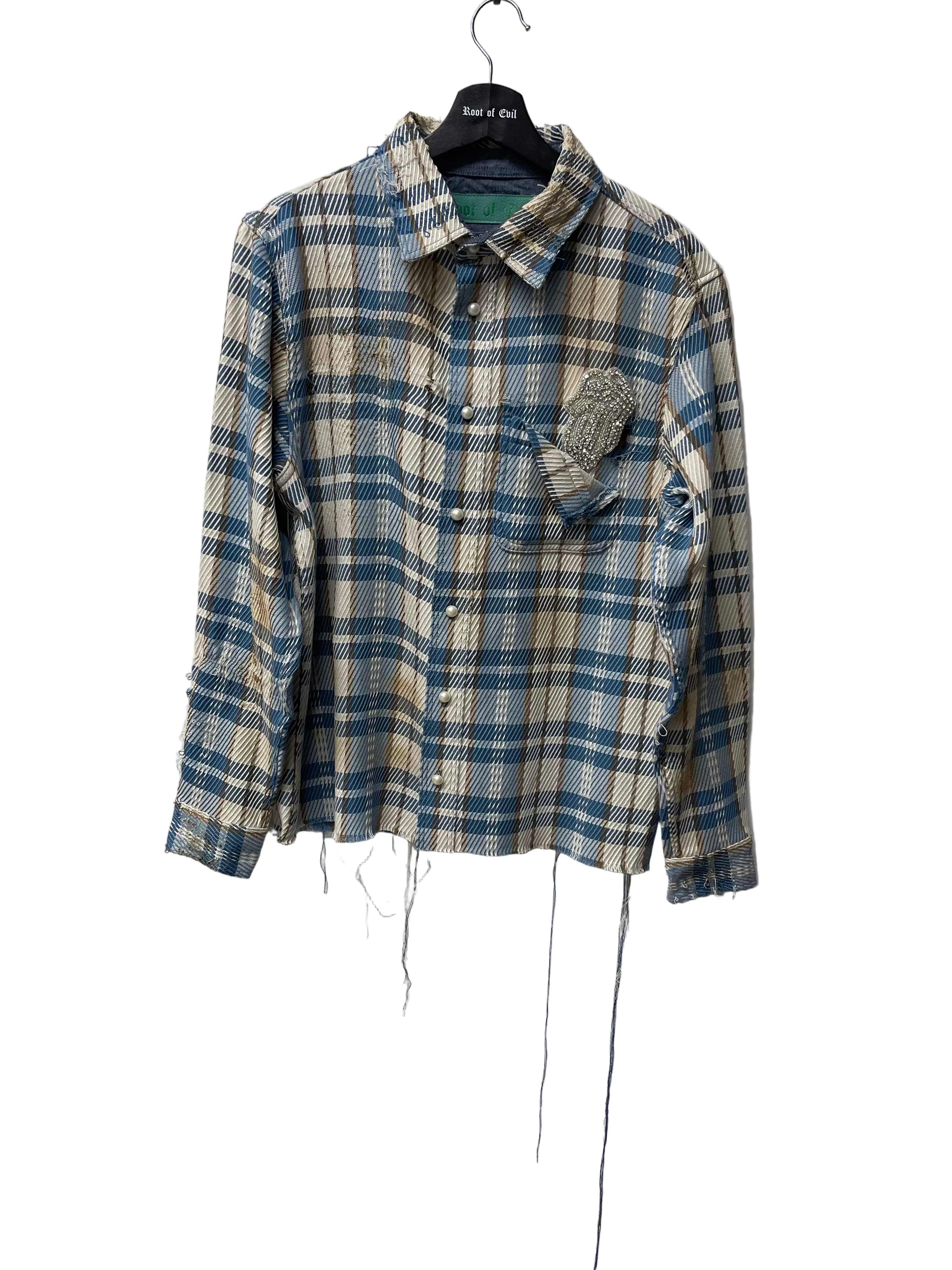 Root of evil distressed flannel
