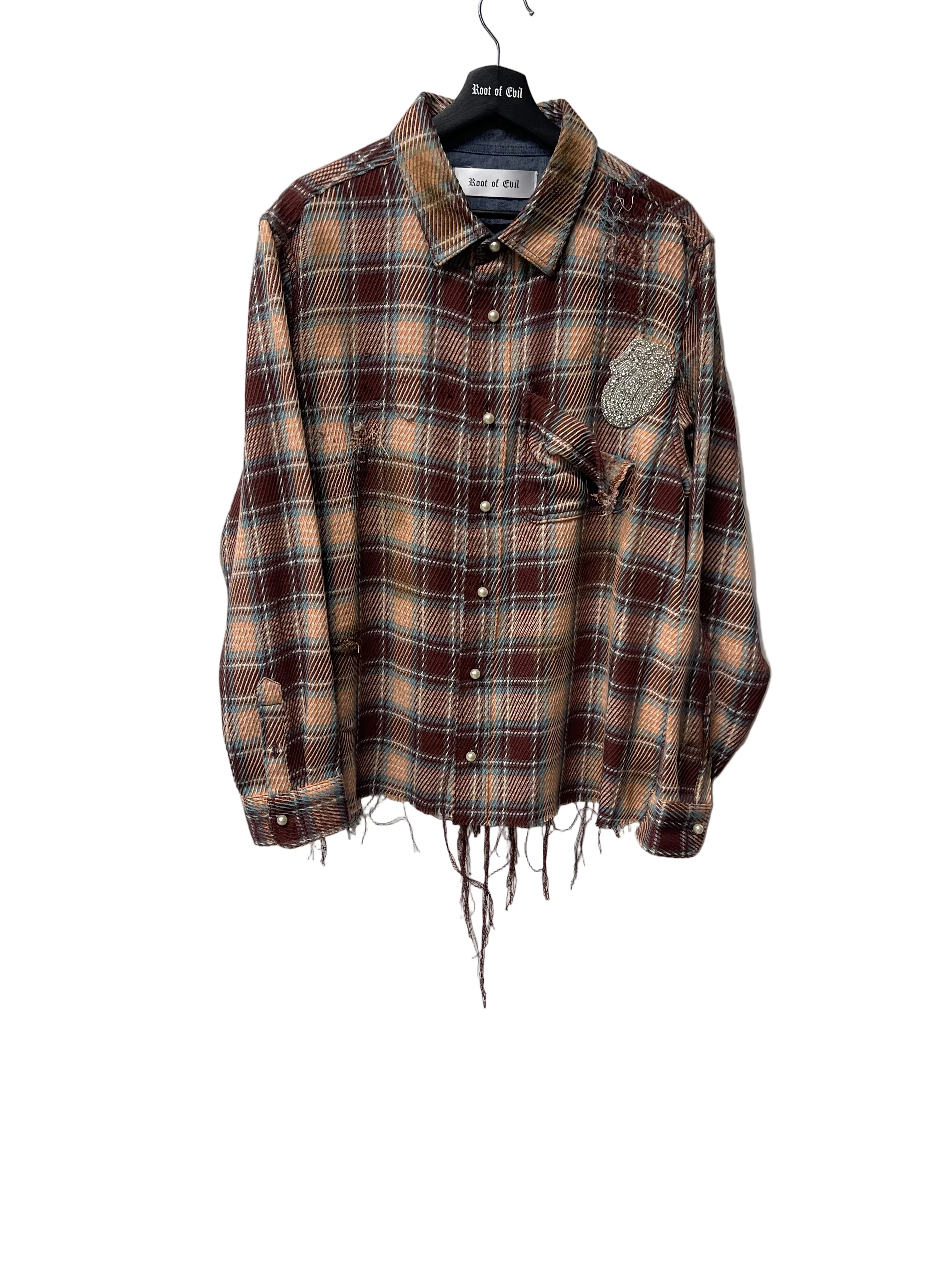 Root of Evil Distressed Plaid Flannel